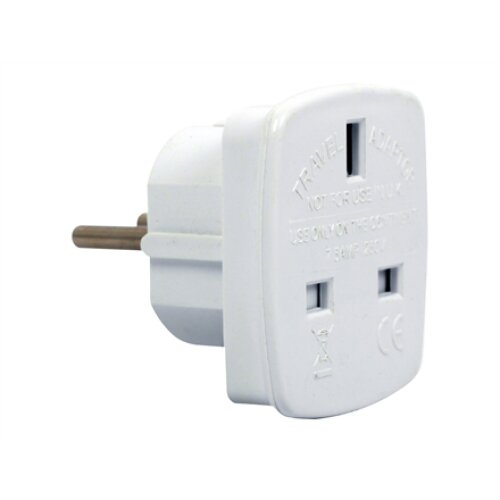 Gembird , AC power adapter, UK socket to EU Schuko plug, 7.5 A , Travel adapter
