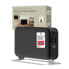 Mill Instant Max Led Portable Heater , CO2200LEDMAXBLACK , Convection Heater , 2200 W , Number of power levels 3 , Suitable for rooms up to 5-30 m² , Black