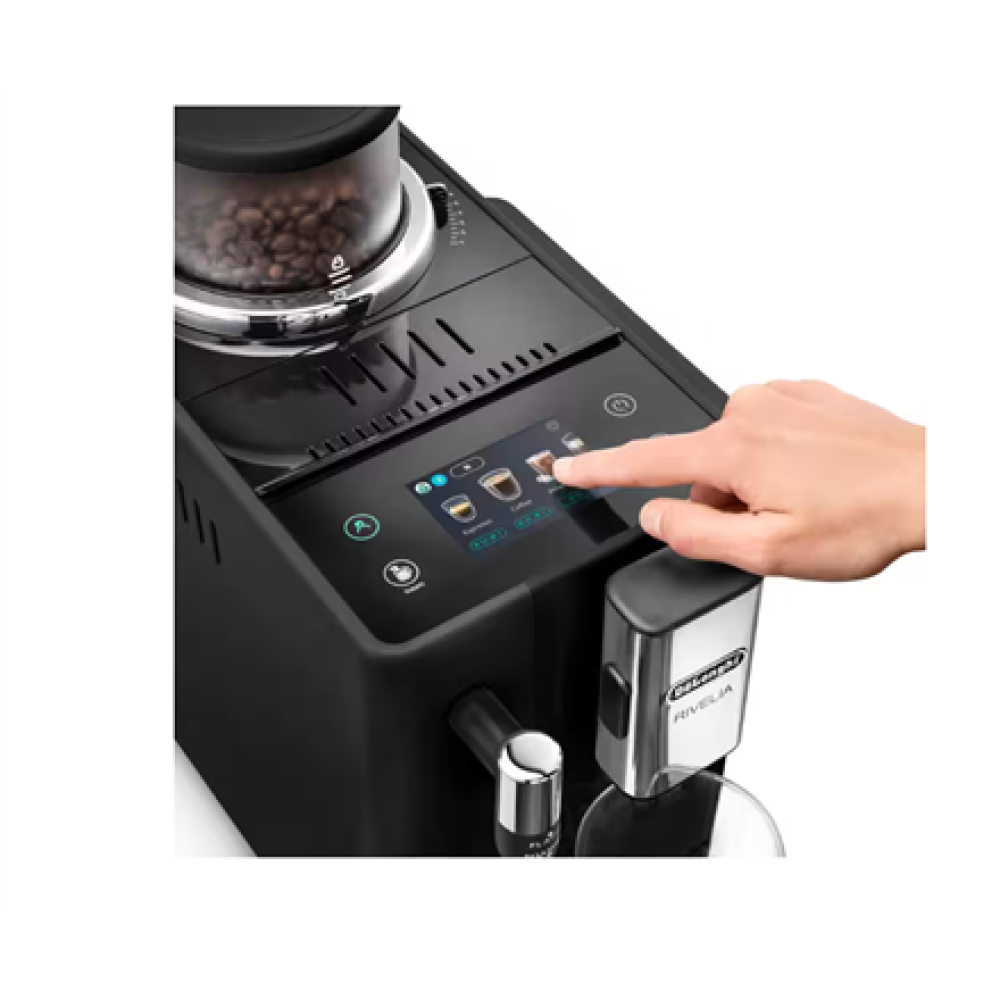 Delonghi Coffee Machine , EXAM 440.35.B RIVELIA , Pump pressure 19 bar , Built-in milk frother , Automatic , 1450 W , Onyx Black