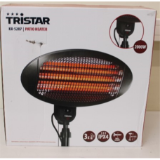 SALE OUT.Tristar KA-5287 Patio Heater, Black Tristar Heater KA-5287 Tristar Patio heater 2000 W Number of power levels 3 Suitable for rooms up to 20 m² Black DAMAGED PACKAGING, SCRATCHES RIGHT ON THE SIDE IPX4 , Tristar , Heater , KA-5287 , Patio heater ,