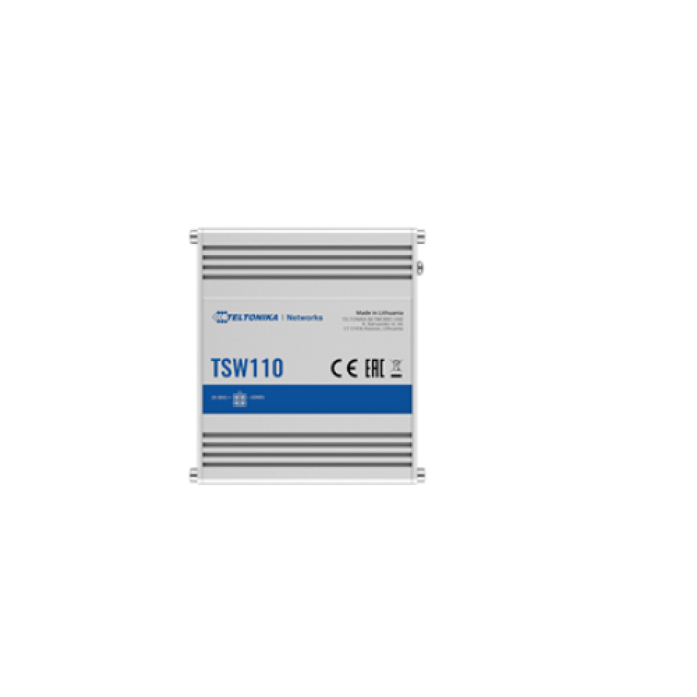 Teltonika , Switch , TSW110 , Unmanaged , Gigabit Ethernet (copper) ports quantity 5 , 10 Gbps (RJ-45) ports quantity 0 , SFP ports quantity 0 , SFP+ ports quantity 0 , Combo ports quantity 0 , PoE+ ports quantity 0 , Passive PoE ports quantity Possibilit