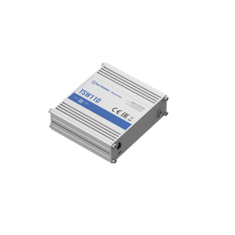 Teltonika , Switch , TSW110 , Unmanaged , Gigabit Ethernet (copper) ports quantity 5 , 10 Gbps (RJ-45) ports quantity 0 , SFP ports quantity 0 , SFP+ ports quantity 0 , Combo ports quantity 0 , PoE+ ports quantity 0 , Passive PoE ports quantity Possibilit