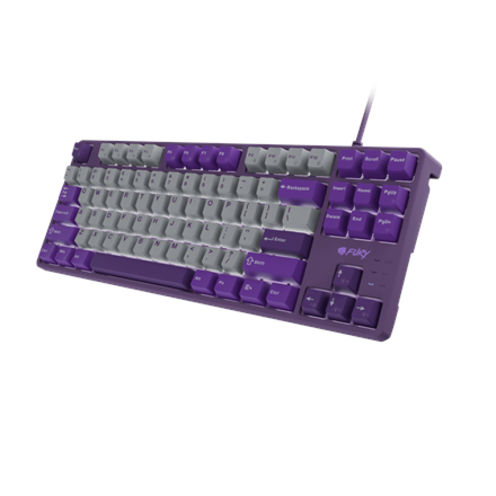 Fury , Kanabo K2 , Gaming Keyboard , Wired , US , Gray/Purple , USB Type-A , Linear