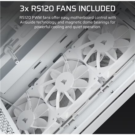 Corsair PC Case , 3200D RS , Mid-Tower , White