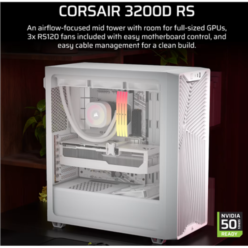 Corsair PC Case , 3200D RS , White , Mid-Tower