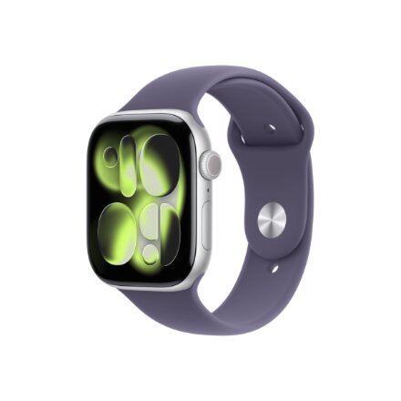 Apple Watch Series 11 GPS 46mm Silver Aluminium Case with Purple Fog Sport Band - M/L , Apple