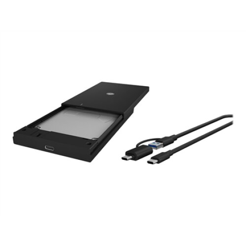 Raidsonic , ICY BOX , IB-200T-C3 Enclosure for 1x SSD/HHD with USB 3.2 Gen 1 Type-A/Type-C combi-cable , 1 x 2.5 SATA I, II, III