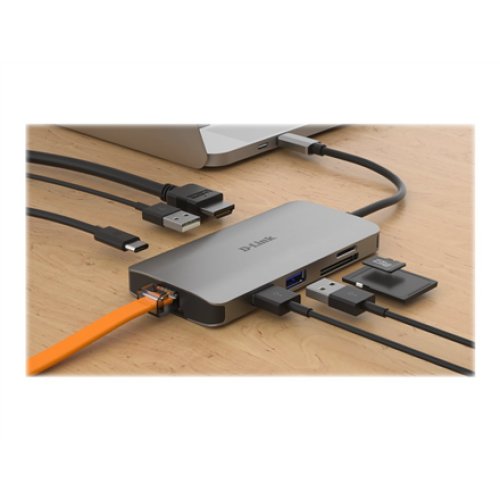 D-Link , 8-in-1 USB-C Hub with HDMI/Ethernet/Card Reader/Power Delivery , DUB-M810 , USB hub , USB Type-C