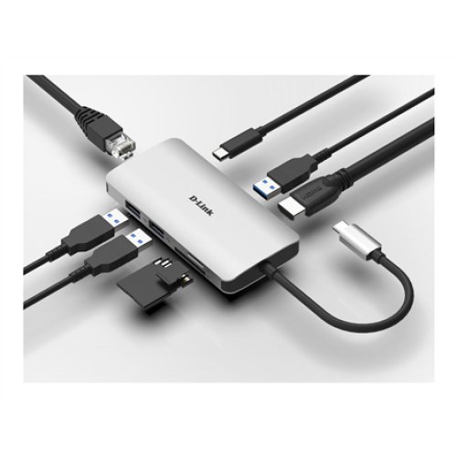 D-Link , 8-in-1 USB-C Hub with HDMI/Ethernet/Card Reader/Power Delivery , DUB-M810 , USB hub , USB Type-C