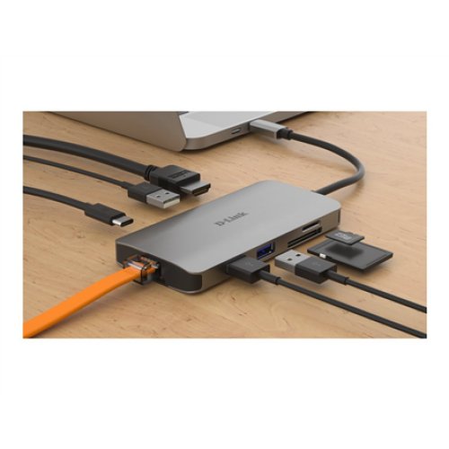 D-Link , 8-in-1 USB-C Hub with HDMI/Ethernet/Card Reader/Power Delivery , DUB-M810 , USB hub , USB Type-C