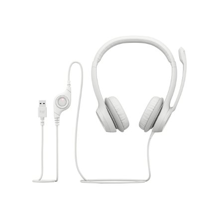 Logitech , USB Computer Headset , H390 , Wired , Over-Ear , Microphone , Noise canceling , Off-white
