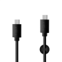 Fixed , Data And Charging Cable With USB-C/USB-C Connectors and PD support , Black