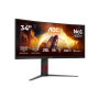AOC , CU34G4Z , 34 , Fast VA , WQHD , 21:9 , 240 Hz , 1 ms , 3440 x 1440 pixels , 450 cd/m² , HDMI ports quantity 2 , Black