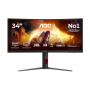 AOC , CU34G4Z , 34 , Fast VA , WQHD , 21:9 , 240 Hz , 1 ms , 3440 x 1440 pixels , 450 cd/m² , HDMI ports quantity 2 , Black