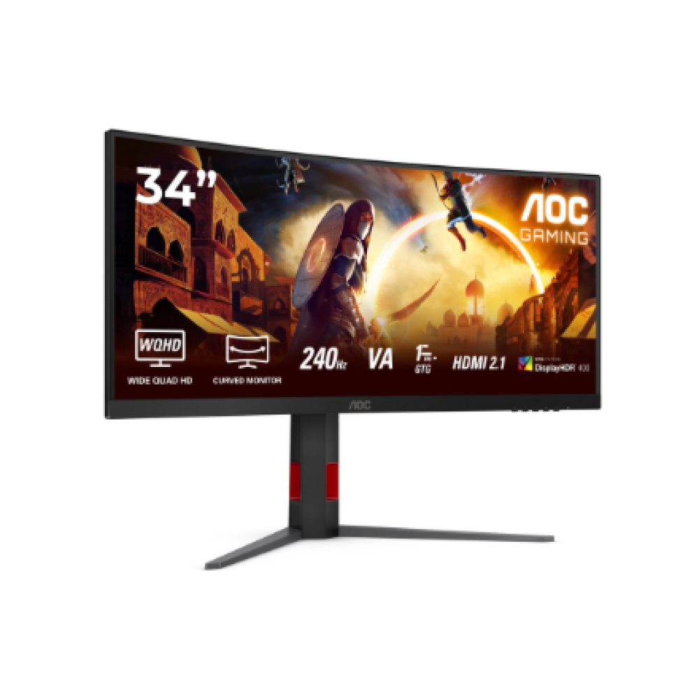 AOC CU34G4Z , 34 , Fast VA , WQHD , 21:9 , 240 Hz , 1 ms , 3440 x 1440 pixels , 450 cd/m² , HDMI ports quantity 2 , Black