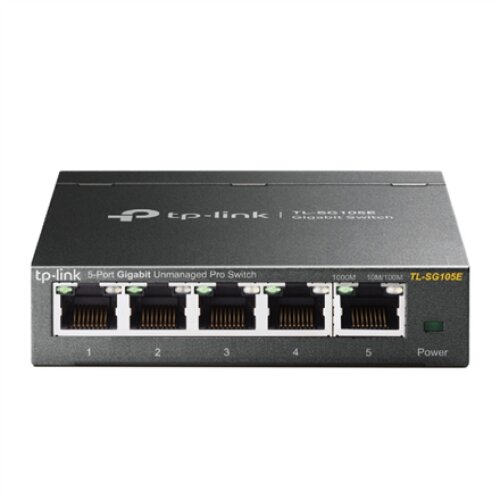 TP-LINK , Switch , TL-SG105E , Web managed , Wall mountable , Gigabit Ethernet (copper) ports quantity 5 , Power supply type External