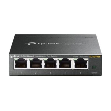 TP-LINK , Switch , TL-SG105E , Web managed , Wall mountable , Gigabit Ethernet (copper) ports quantity 5 , Power supply type External