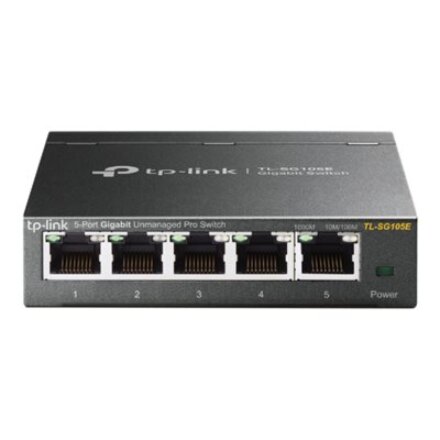 TP-LINK , Switch , TL-SG105E , Web managed , Wall mountable , Gigabit Ethernet (copper) ports quantity 5 , Power supply type External