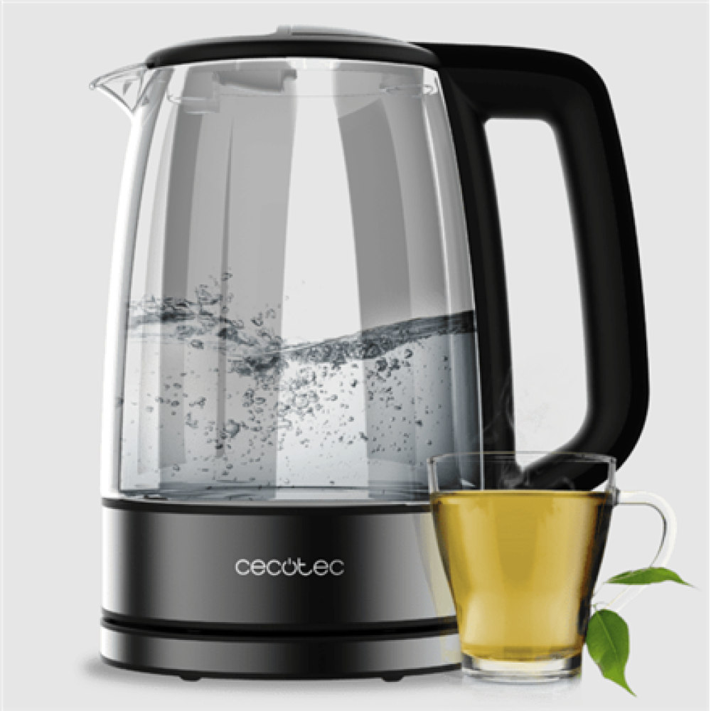 Cecotec Kettle , ThermoSense 340 Clear , Electric , 2200 W , 1.7 L , Glass , 360° rotational base , Clear