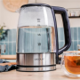 Cecotec Kettle , ThermoSense 340 Clear , Electric , 2200 W , 1.7 L , Glass , 360° rotational base , Clear