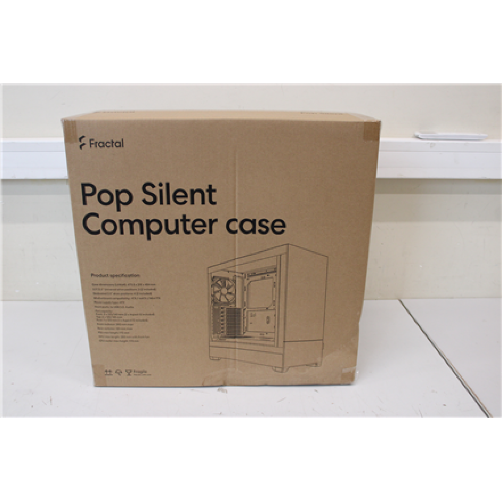 SALE OUT. Fractal Design Pop Silent Black TG Clear Tint , SALE OUT. Fractal Design Pop Silent , Side window , Black TG Clear Tint , ATX, mATX, Mini ITX , DAMAGED PACKAGING , ATX
