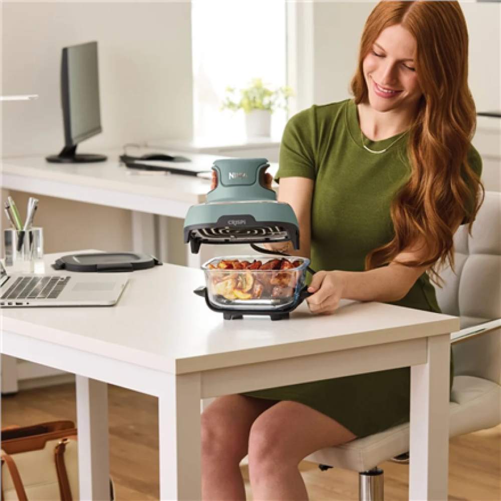 NINJA , 4-in-1 Portable Glass Air Fryer , FN101EUGY Crispi , Power 1700 W , Capacity 3.8 L , Blue/Black