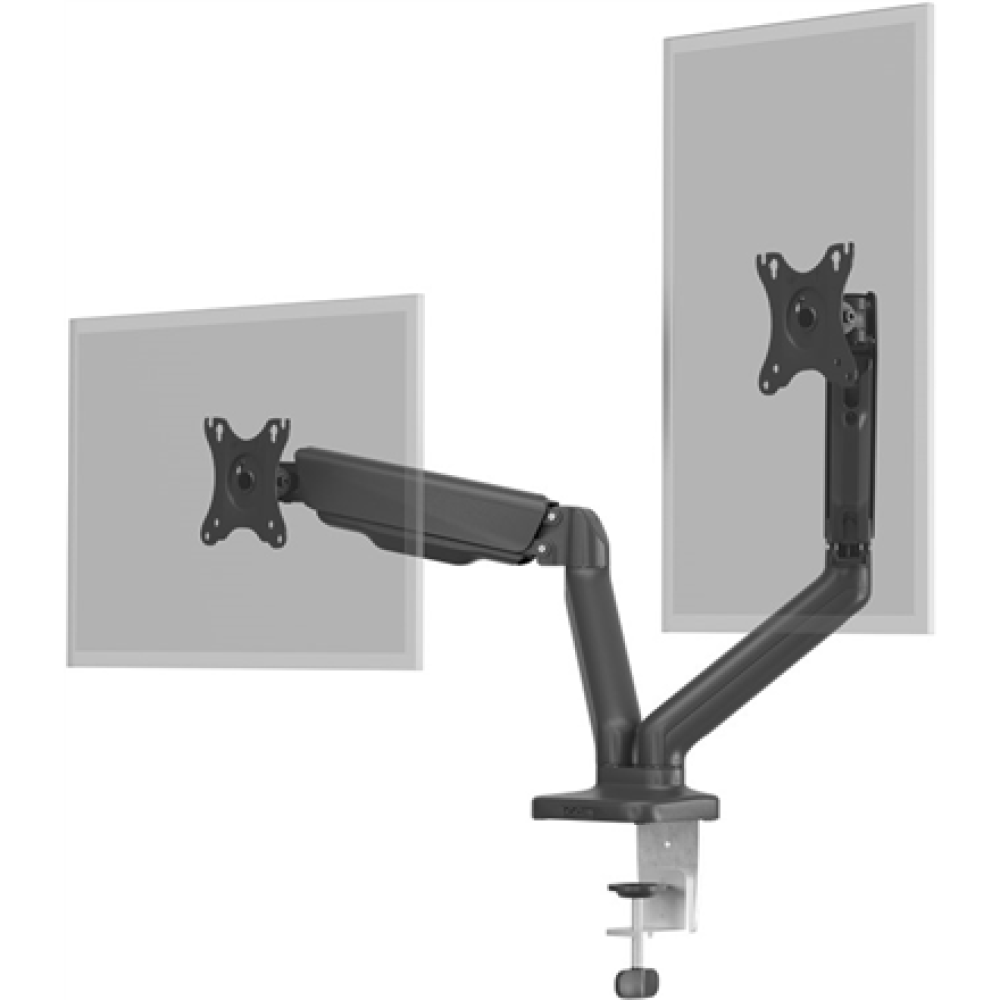 Goobay Desk Mount , Double Monitor Mount with Gas Spring , Swivel, Tilt, Rotation , 17-32 , Maximum weight (capacity) 9 kg , Black