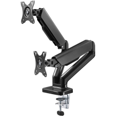 Goobay Desk Mount , Double Monitor Mount with Gas Spring , Swivel, Tilt, Rotation , 17-32 , Maximum weight (capacity) 9 kg , Black
