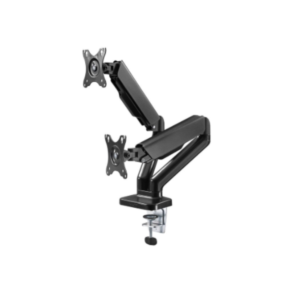 Goobay Desk Mount , Double Monitor Mount with Gas Spring , Swivel, Tilt, Rotation , 17-32 , Maximum weight (capacity) 9 kg , Black