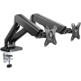 Goobay Desk Mount , Double Monitor Mount with Gas Spring , Swivel, Tilt, Rotation , 17-32 , Maximum weight (capacity) 9 kg , Black