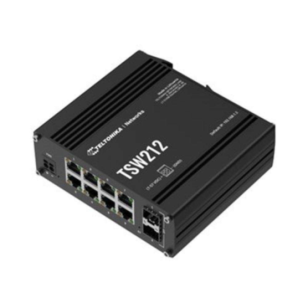 Teltonika Switch, 8 ports , TSW212 , L2 managed , Wall-mountable , SFP ports quantity 2