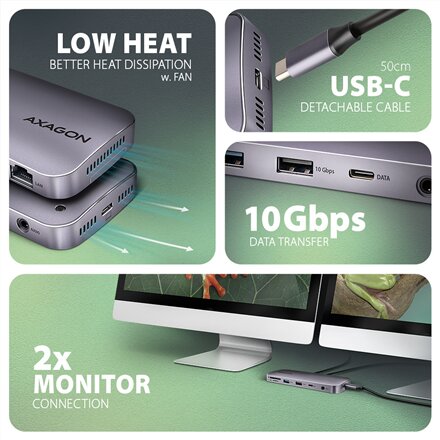 AXAGON USB-C 10Gbps GEN2COMBO 12in1 Hub , HMC-12GM2