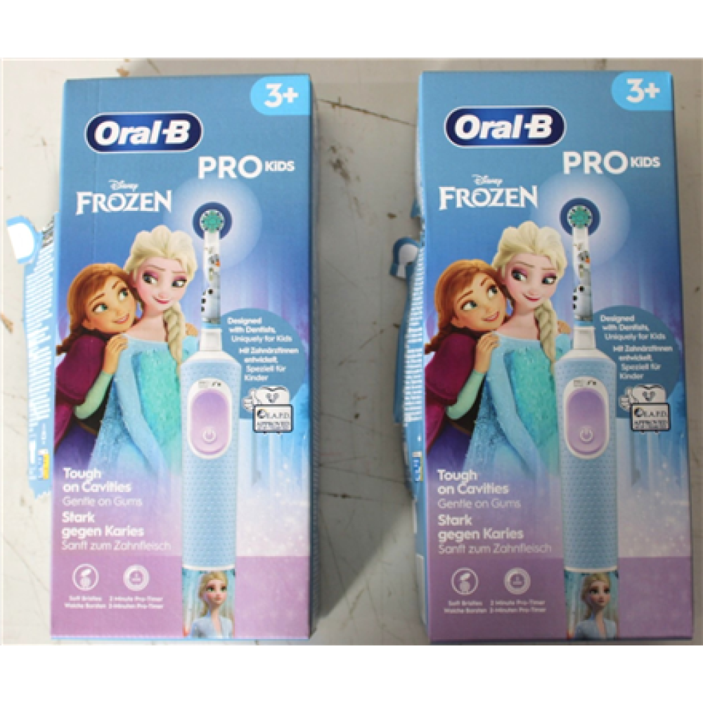 SALE OUT. Oral-B Vitality PRO Kids Frozen Electric Toothbrush, Blue , Oral-B Electric Toothbrush , Vitality PRO Kids Frozen , Warranty 24 month(s) , Rechargeable , For kids , Number of brush heads included 1 , Number of teeth brushing modes 2 , Blue , DAM