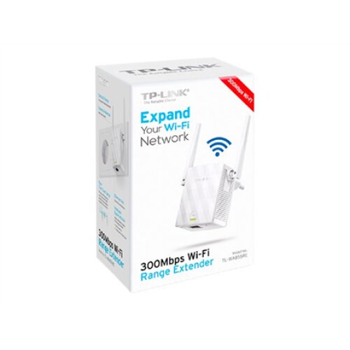 TP-LINK , Extender , TL-WA855RE , 802.11n , 2.4GHz , 300 Mbit/s , 10/100 Mbit/s , Ethernet LAN (RJ-45) ports 1 , MU-MiMO No , no PoE , Antenna type 2xExternal