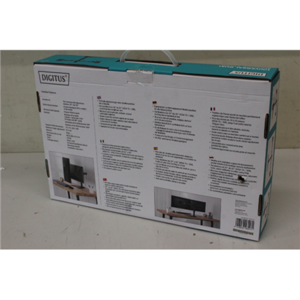 SALE OUT. DIGITUS Dual Monitor Stand , Digitus Desk Mount , DA-90401 , Adjustable Height, Rotate, Swivel , 15-32 , Maximum weight (capacity) 2x8 kg , DAMAGED PACKAGING , Black