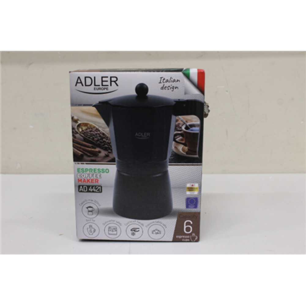 SALE OUT. Adler AD 4421 Espresso coffee maker, 320ml, Black , Adler , Espresso Coffee Maker , AD 4421 , Black , DAMAGED PACKAGING