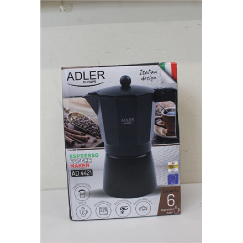 SALE OUT. Adler AD 4421 Espresso coffee maker, 320ml, Black , Adler , Espresso Coffee Maker , AD 4421 , Black , DAMAGED PACKAGING