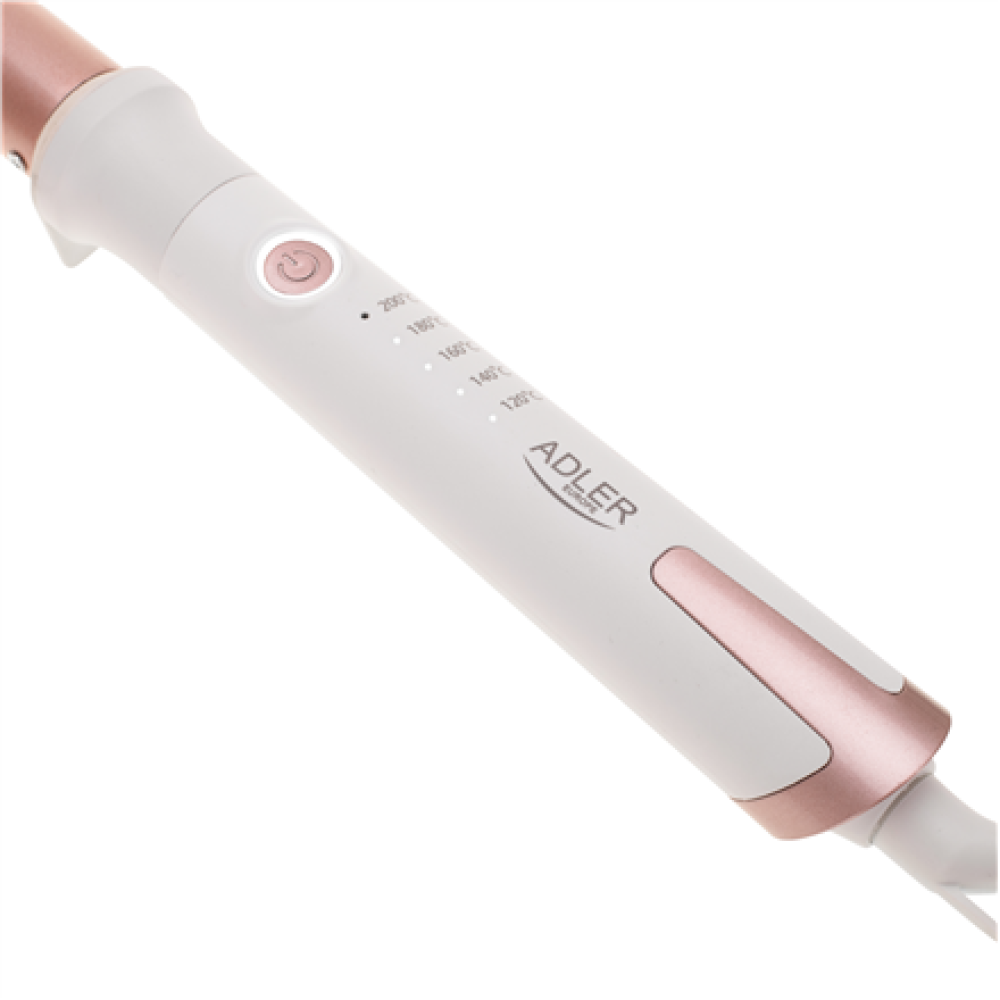 Adler Conical curling iron , AD 2119 , Barrel diameter 12-25 mm , Temperature (min) 120 °C , Temperature (max) 200 °C , Number of heating levels 5 , 45 W , White/Pink