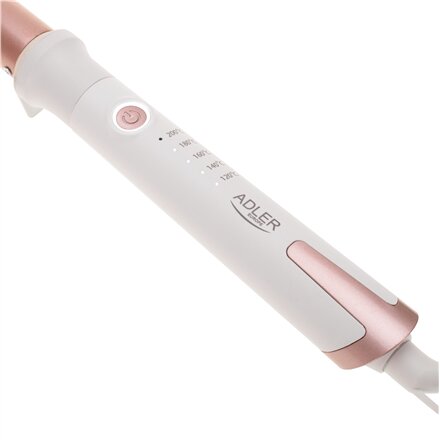 Adler Conical curling iron , AD 2119 , Barrel diameter 12-25 mm , Temperature (min) 120 °C , Temperature (max) 200 °C , Number of heating levels 5 , 45 W , White/Pink