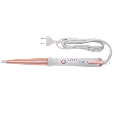 Adler Conical curling iron , AD 2119 , Barrel diameter 12-25 mm , Temperature (min) 120 °C , Temperature (max) 200 °C , Number of heating levels 5 , 45 W , White/Pink