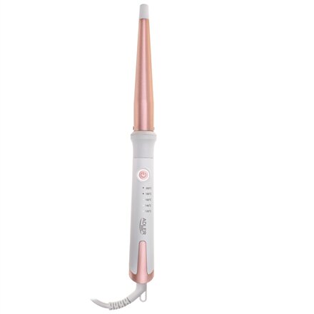 Adler Conical curling iron , AD 2119 , Barrel diameter 12-25 mm , Temperature (min) 120 °C , Temperature (max) 200 °C , Number of heating levels 5 , 45 W , White/Pink