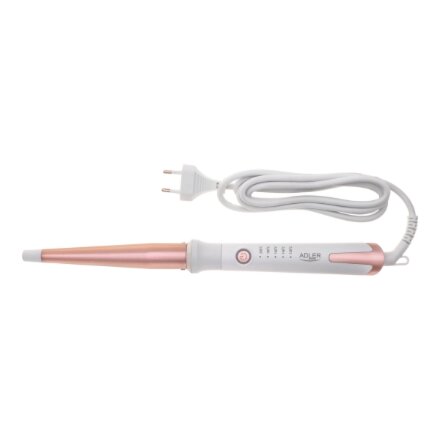 Adler Conical curling iron , AD 2119 , Barrel diameter 12-25 mm , Temperature (min) 120 °C , Temperature (max) 200 °C , Number of heating levels 5 , 45 W , White/Pink