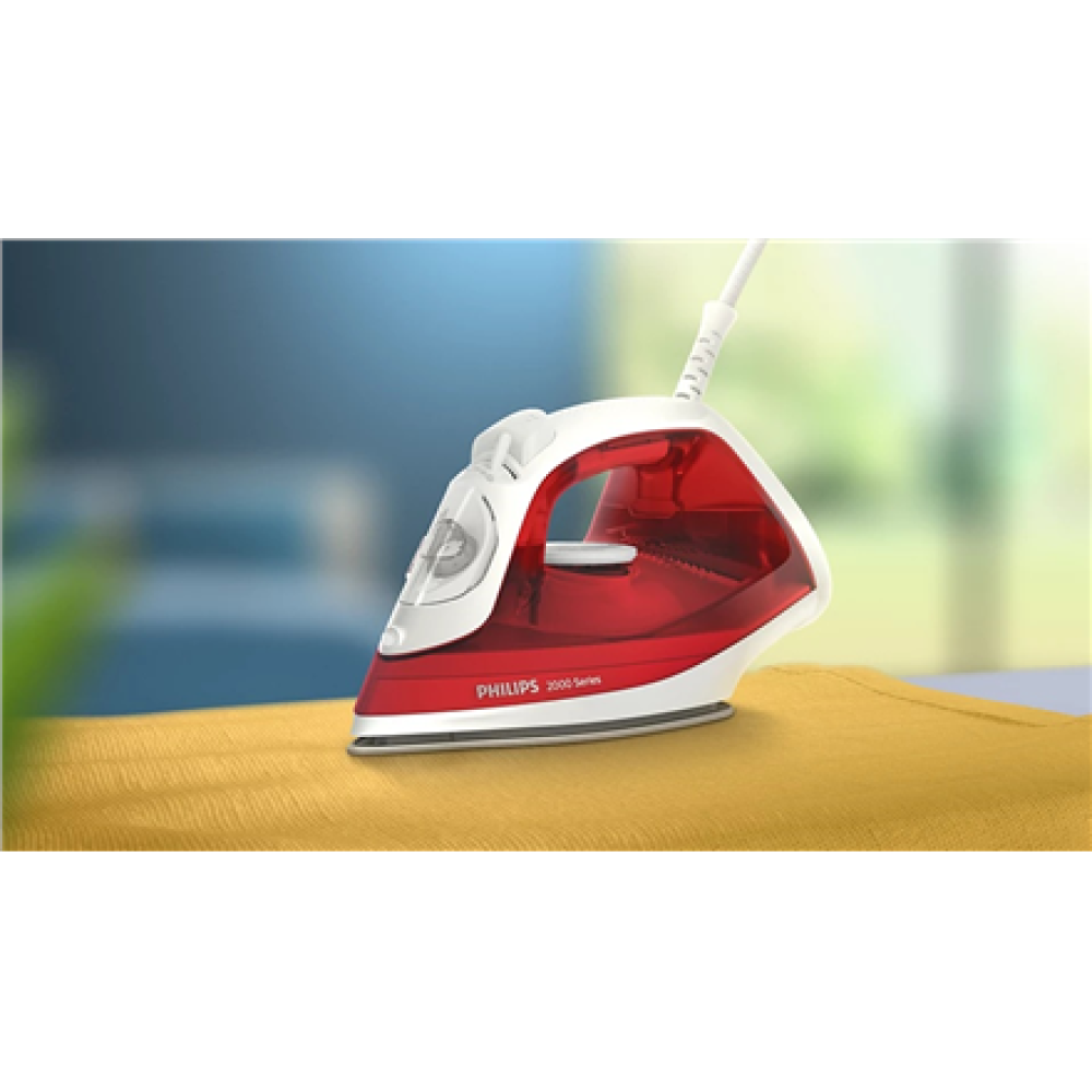 Philips Steam Iron , DST2010/40 2000 Series , Steam Iron , 2000 W , Water tank capacity 250 ml , Continuous steam 25 g/min , Steam boost performance 100 g/min , Red