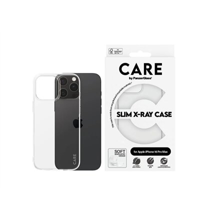 CARE Fashionable Case , Back cover , Apple , iPhone 16 Pro Max , Recycled plastic , Transparent , X-Ray Soft Basic