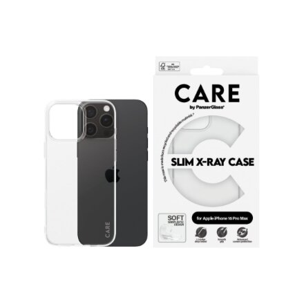 CARE Fashionable Case , Back cover , Apple , iPhone 16 Pro Max , Recycled plastic , Transparent , X-Ray Soft Basic