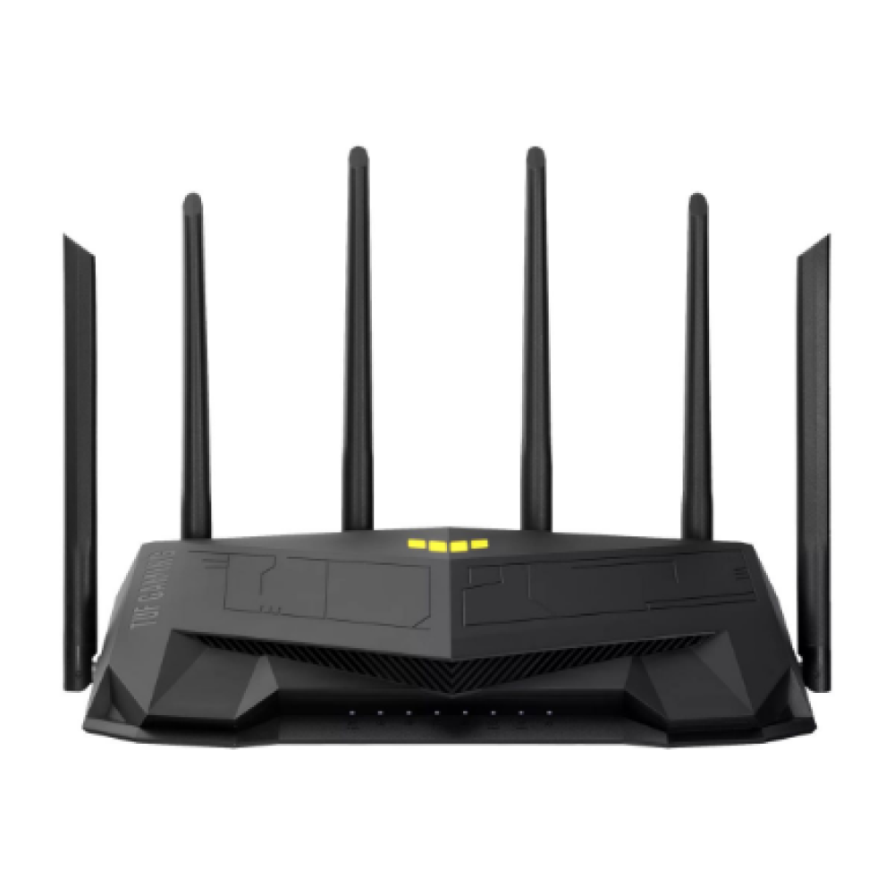 Wireless Wifi 6 Dual Band Gaming Router , TUF-AX6000 , 802.11ax , 1148+4804 Mbit/s , 10/100/1000 Mbit/s , Ethernet LAN (RJ-45) ports 5 , Mesh Support Yes , MU-MiMO Yes , No mobile broadband , Antenna type External