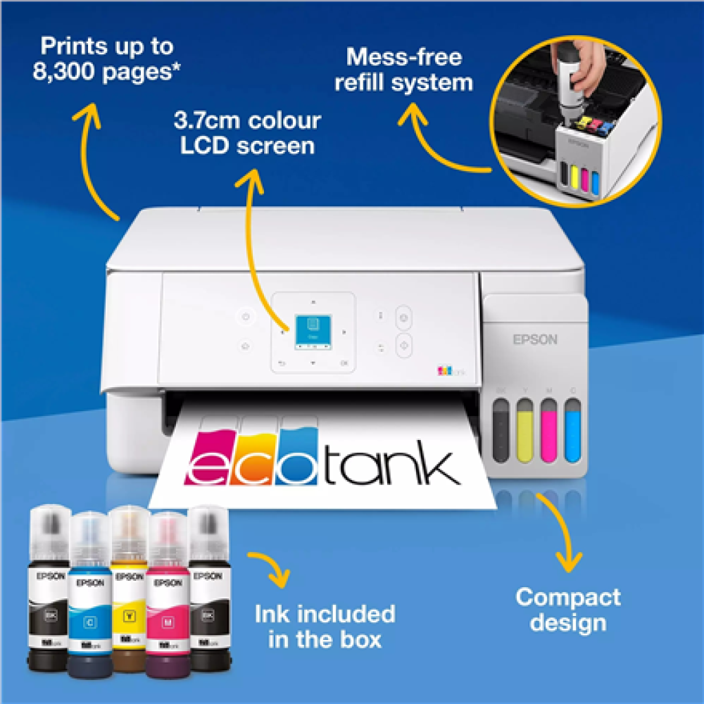 Epson Multifunctional printer , EcoTank L3366 , Inkjet , Colour , A4 , Wi-Fi , White
