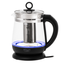 Adler Kettle , AD 1299 , Electric , 2200 W , 1.5 L , Glass , 360° rotational base , Black