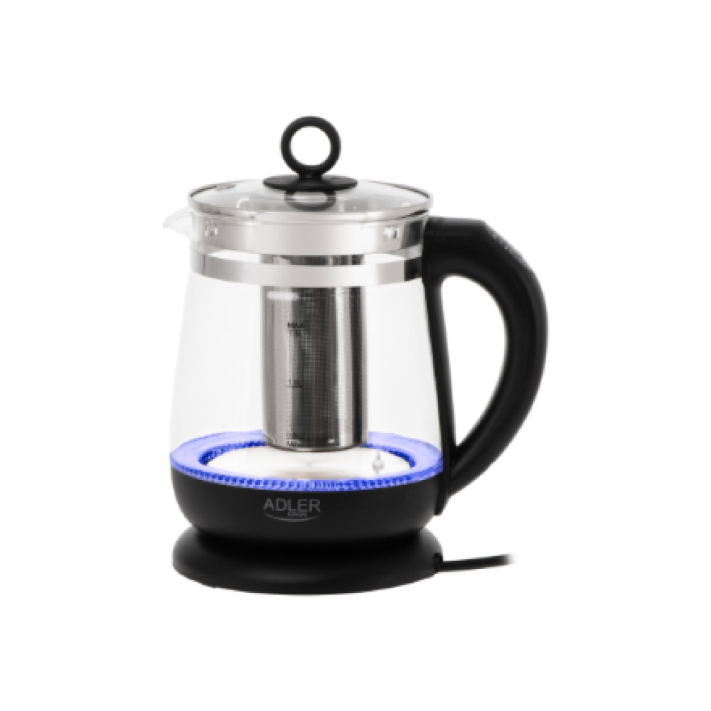 Adler , Kettle , AD 1299 , Electric , 2200 W , 1.5 L , Glass , 360° rotational base , Black