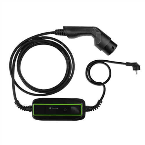 Green Cell , EV16 , GC EV PowerCable 3.6kW Schuko Type 2 mobile charger for charging electric cars and Plug-In hybrids , 3.6 kW , 10/16 A , 6.5 m , Black
